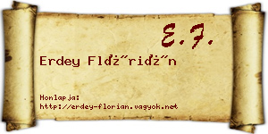 Erdey Flórián névjegykártya
